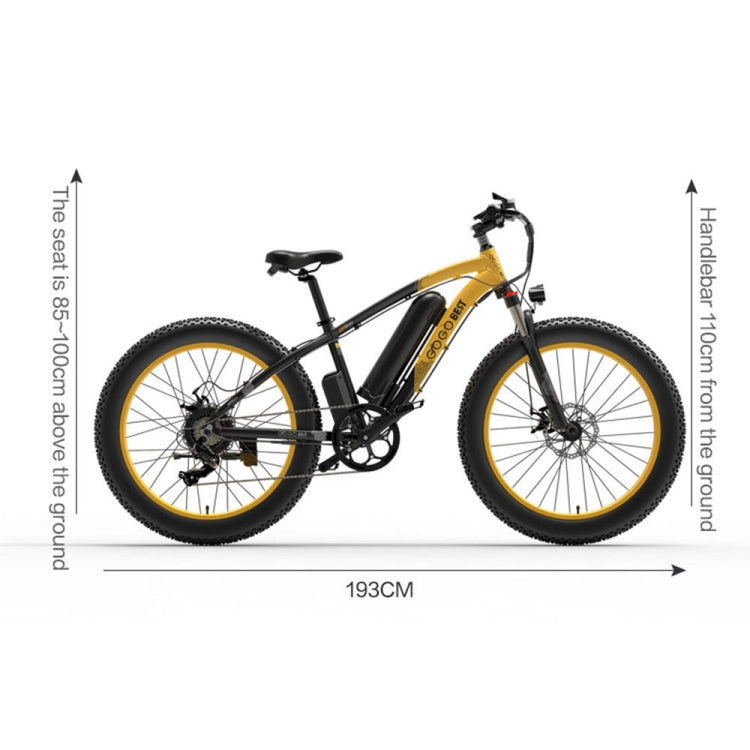 GOGOBEST GF600 48V 13AH 1000W Transmission Electric Bicycle with 26 inch Tires, EU Plug(Black Grey)