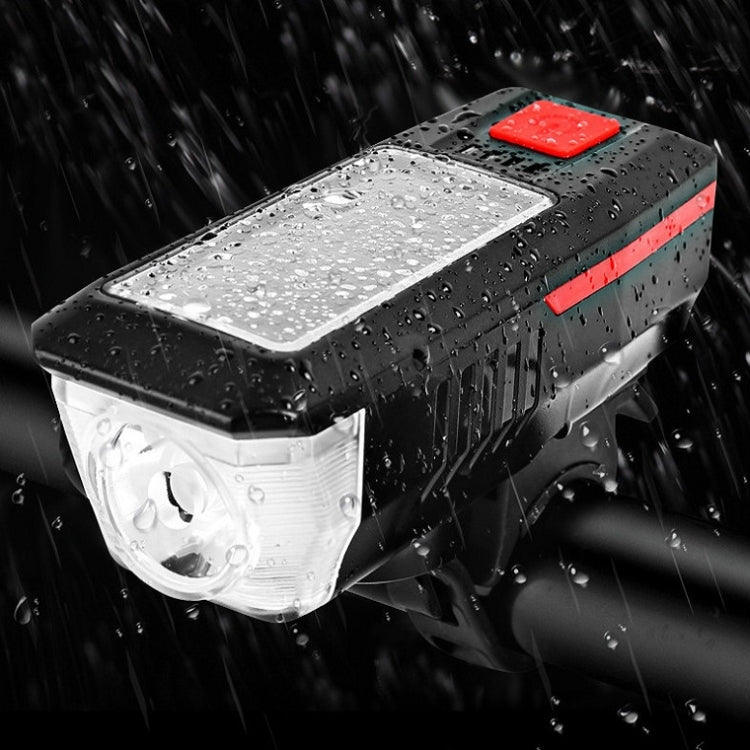 Bicycle Solar Headlight Horn Light Night Riding USB Charging Headlight Bicycle Glare Flashlight Equipment