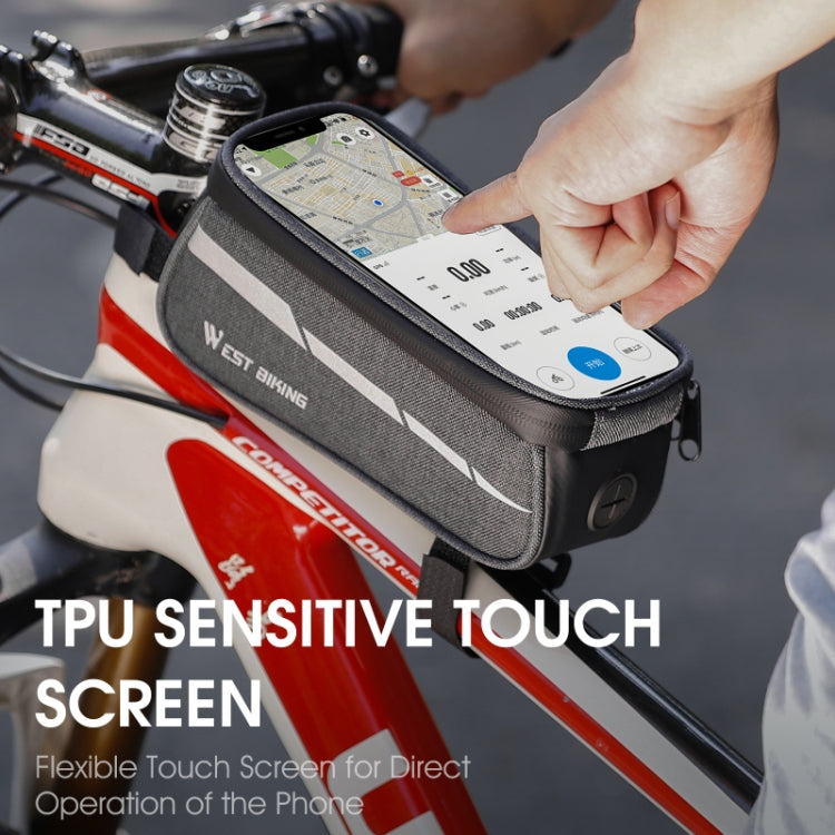 WEST BIKING 7 inches Mountain Bike Mobile Phone Touch Screen Front Beam Bag