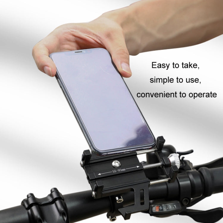 Aliuminio motociklo / dviračio telefono laikiklis