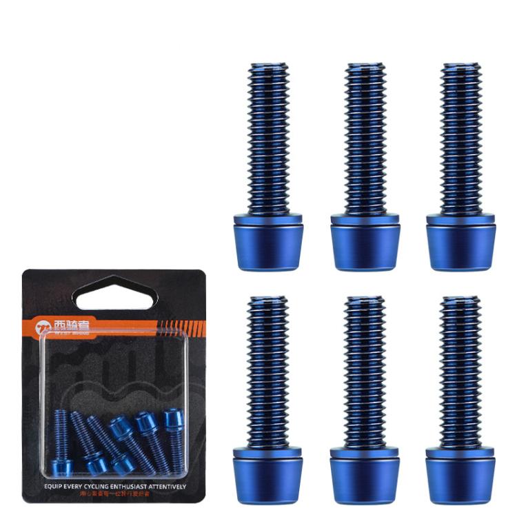 WEST BIKING 6pcs /Pack M5x18mm Titanium-Coated Bike Stem Screws for Mountain Bicycles
