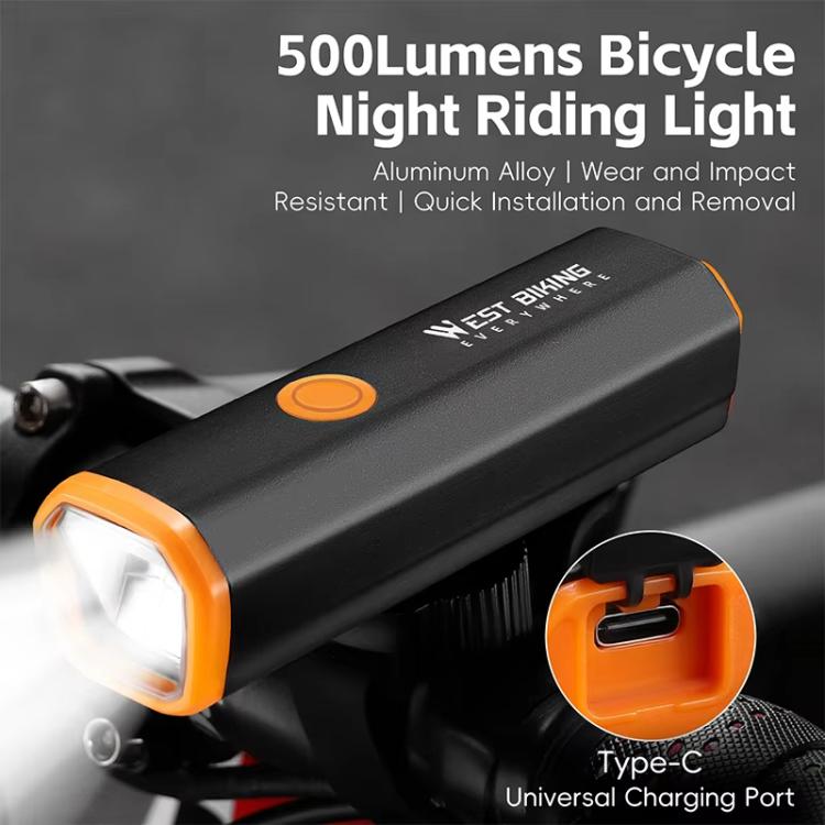 WEST BIKING YP0701489 Bicycle High Brightness Front Light Mountain Bike Riding Flashlight
