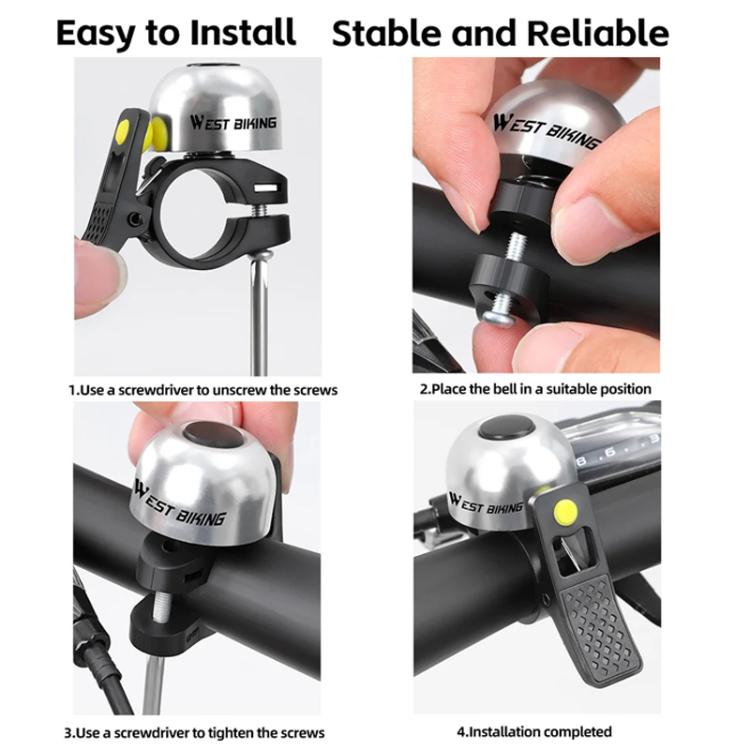 WEST BIKING YP0706059 Loud Bicycle Bell Thumb Bell For Folding Bikes Mountain Bikes Cycling Bell Gear