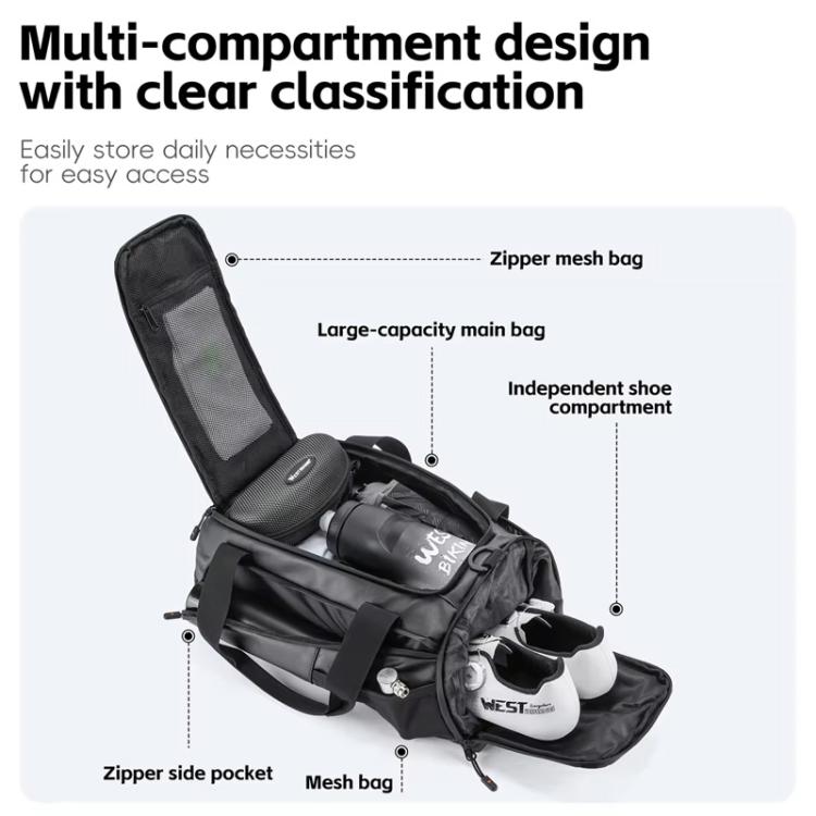 WEST BIKING YP0707413 Bicycle Multifunctional Storage Pannier Outdoor Travel Mountain Bik Rear Seat Tail Bag
