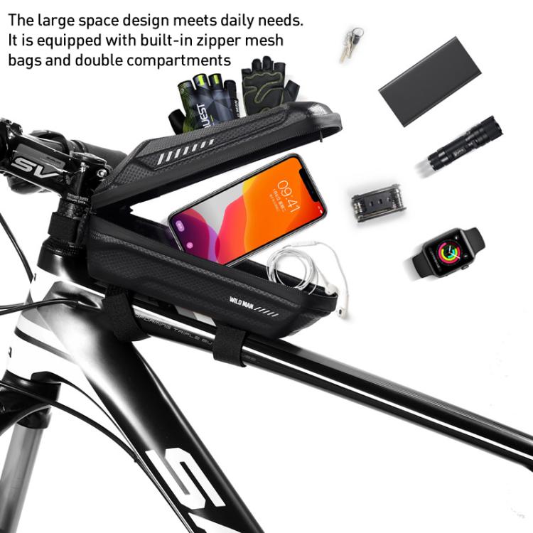 WILD MAN ES5 Basic Mountain Bicycle EVA Hard Shell Bag Bike Front Top Tube Bag