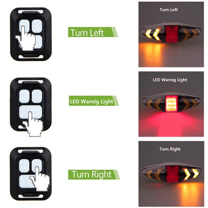 Bicycle Tail Light Intelligent Wireless Remote Control Turn Signal Warning Light