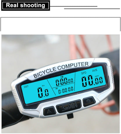 SUNDING SD-558A Bicycle Computer Wired Stopwatch Bicycle Speedometer Digital Odometer Rainproof LCD Backlight Stopwatch