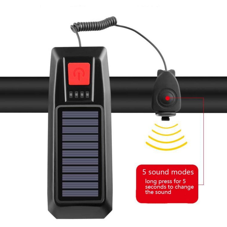 Bicycle Solar Headlight Horn Light Night Riding USB Charging Headlight Bicycle Glare Flashlight Equipment