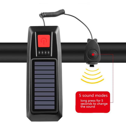 Bicycle Solar Headlight Horn Light Night Riding USB Charging Headlight Bicycle Glare Flashlight Equipment