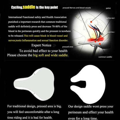 Noseless Bicycle Saddle Mountain Bike Thickened  Soft Cushion