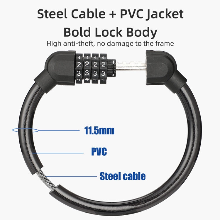 Bicycle Portable Four Password Ring Locks Outdoor Anti-Theft Lock