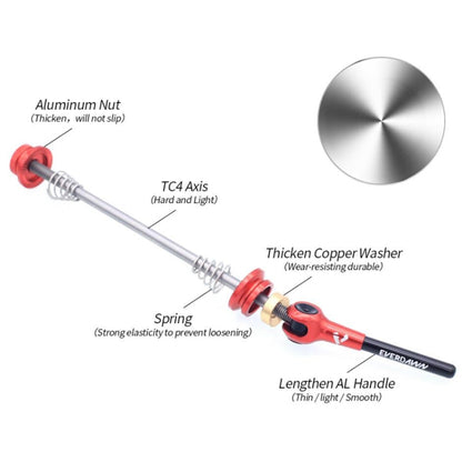 EVERDAWN Mountain Highway Bike Titanium Alloy Axis Quick Removal Rod Front And Rear Rollers Open Flower Drum Fixed Axis Trolley