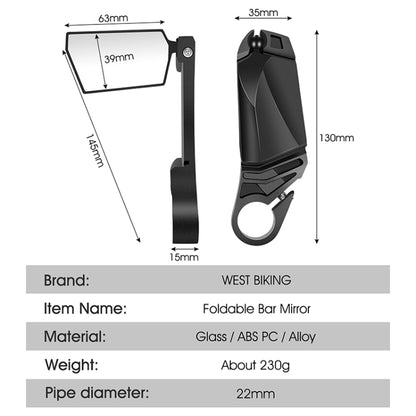 WEST BIKING Bicycle Handlebar Folding Mirror