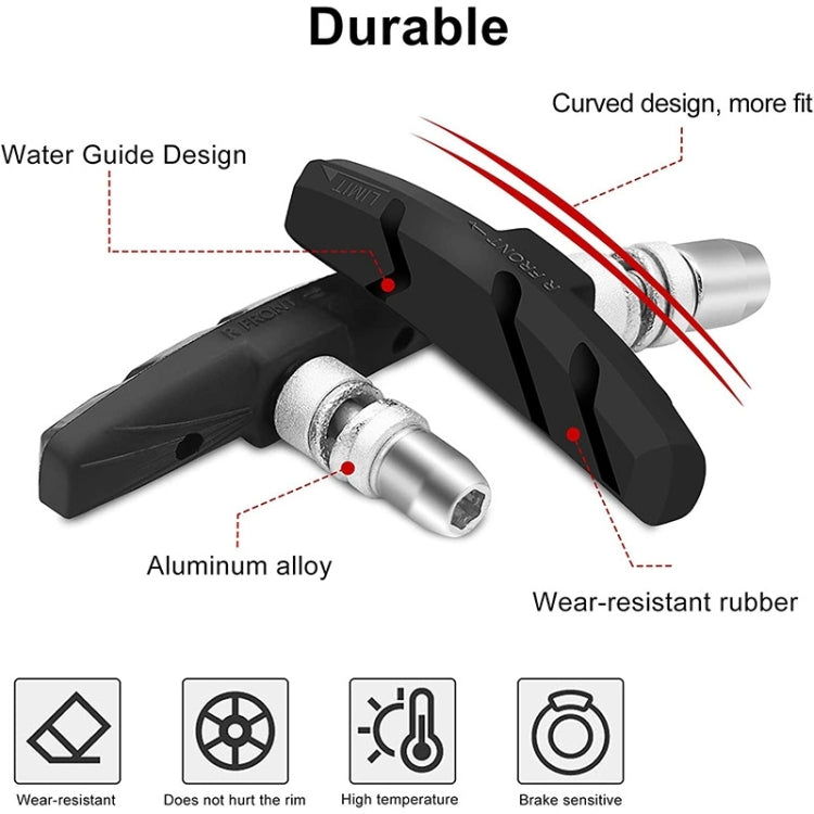 2 Pairs Silent V-brake Bicycle Brake Shoes