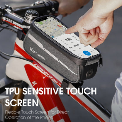 WEST BIKING 7 inches Mountain Bike Mobile Phone Touch Screen Front Beam Bag