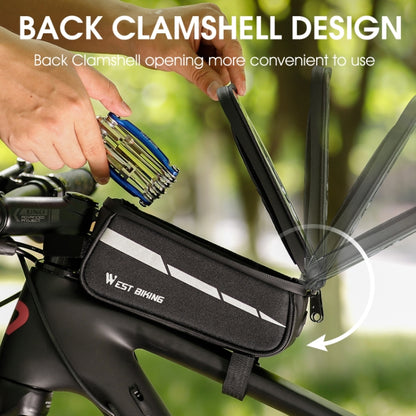 WEST BIKING 7 inches Mountain Bike Mobile Phone Touch Screen Front Beam Bag