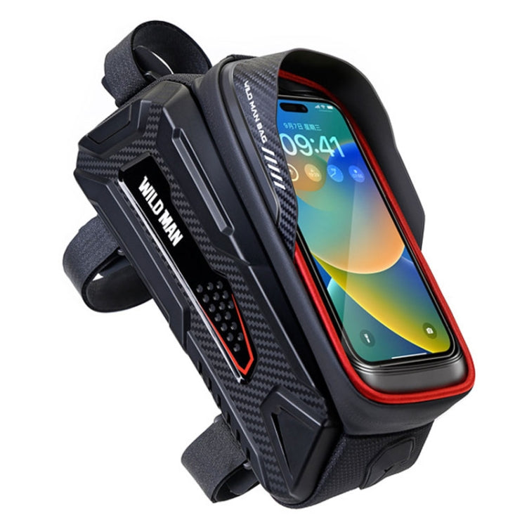 WILD MAN M30 1L Hard Shell Mountain Bike Front Beam Bag TPU Touch Screen Cycling Equipment Bag