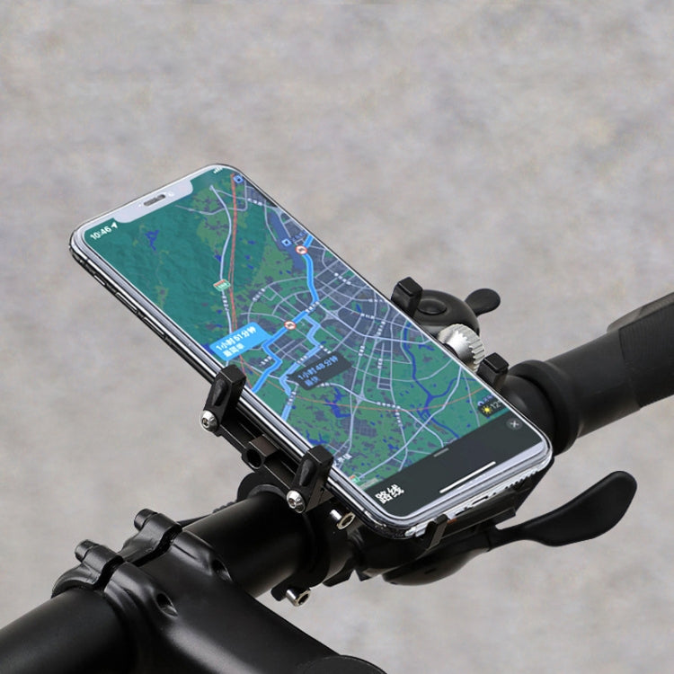 Aliuminio motociklo / dviračio telefono laikiklis
