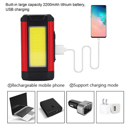 E-SMARTER K011 Bike LED Lamp USB Rechargeable Cycling Light COB Bright Flashlight