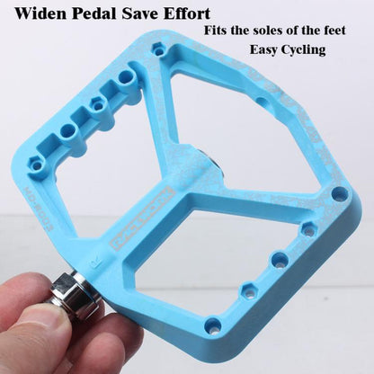 RACEWORK RK579 1pair Bicycle Wide Anti-slip Bearing Pedal Nylon Pedal