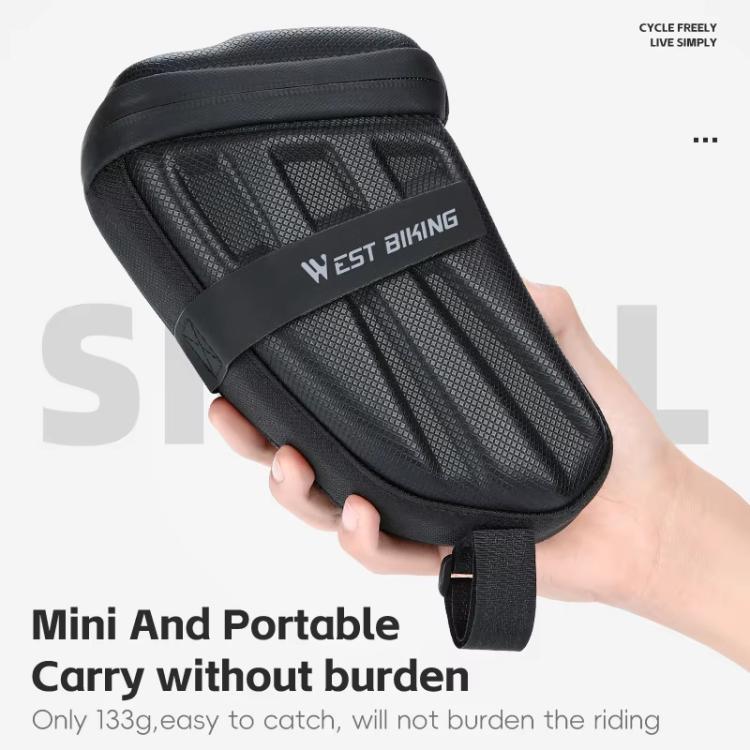 WEST BIKING Hard Shell Bike Saddle Bag Cycling Seat Pack with Reflective Strips & Tail Light Mount