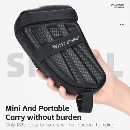 WEST BIKING Hard Shell Bike Saddle Bag Cycling Seat Pack with Reflective Strips & Tail Light Mount