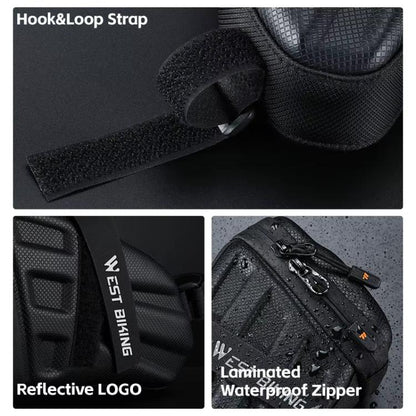 WEST BIKING Hard Shell Bike Saddle Bag Cycling Seat Pack with Reflective Strips & Tail Light Mount
