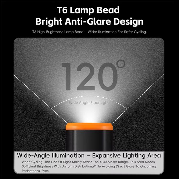 WEST BIKING YP0701489 Bicycle High Brightness Front Light Mountain Bike Riding Flashlight