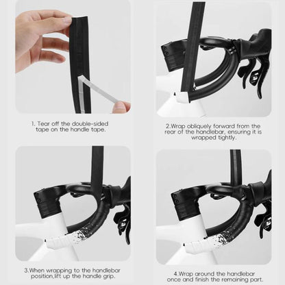 WEST BIKING YP0804093 1pair Bicycle Gradient Wear-Resistant Handlebar Tape Anti-Slip Shock-Absorbing Road Bike Handle Wrap