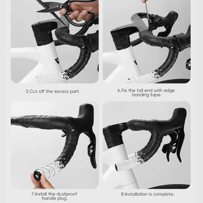 WEST BIKING YP0804093 1pair Bicycle Gradient Wear-Resistant Handlebar Tape Anti-Slip Shock-Absorbing Road Bike Handle Wrap