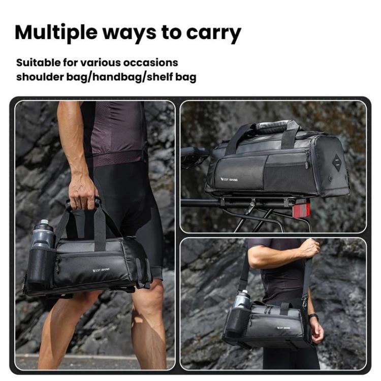 WEST BIKING YP0707413 Bicycle Multifunctional Storage Pannier Outdoor Travel Mountain Bik Rear Seat Tail Bag
